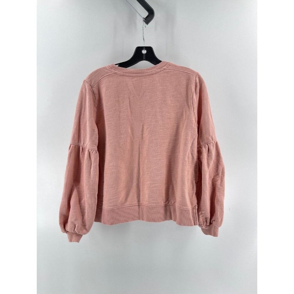 Time and Tru Women's Pink Balloon Sleeve Crop Sweatshirt Top Size M 8-10 - Picture 6 of 13